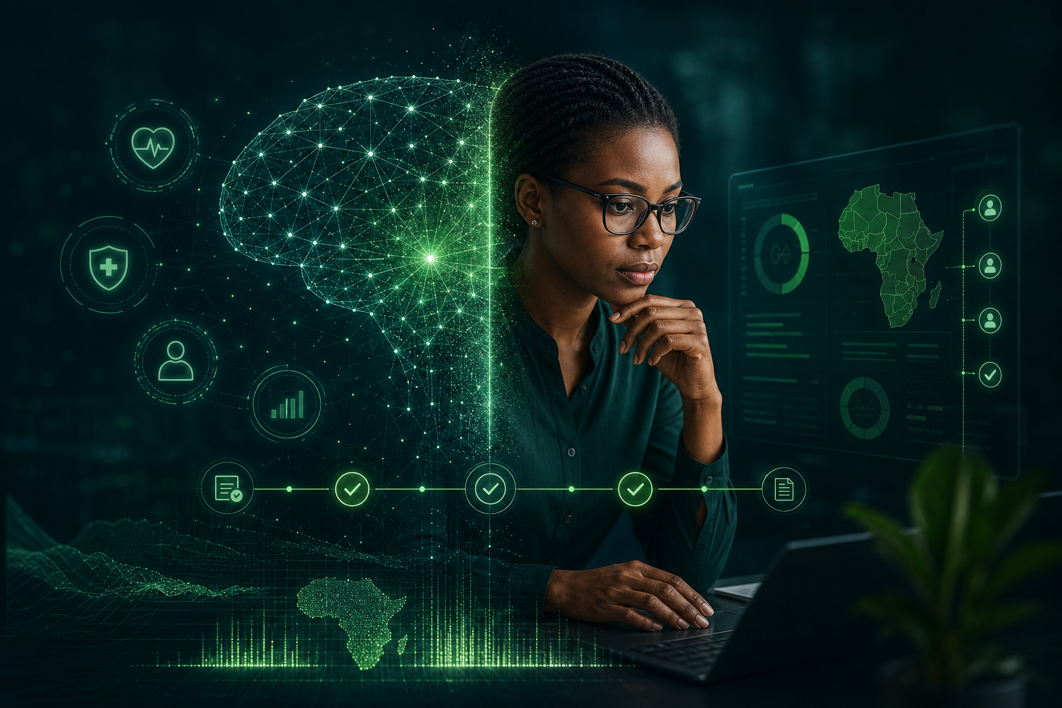 AI and human expert collaborating on health intelligence workflow